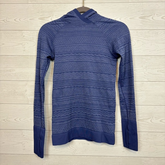 Lululemon Rest Less Pullover Hoodie Blue/White Size 6 - Picture 2 of 8